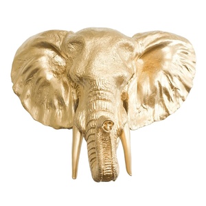 Buste de tête <span class=keywords><strong>d</strong></span>'éléphant en résine artificielle, <span class=keywords><strong>d</strong></span>écoration animale en résine, faux taxidermie, <span class=keywords><strong>d</strong></span>écoration taxidermique, art mural - Product Image 1