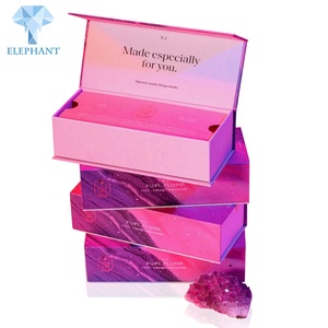 Custom Unique Purper Pink Butterfly Empty 3d Mink Rhinestone Eyelash Set Box Packaging