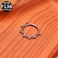 Anneau de nez punk en titane Getta Wholesale, bijoux de piercing, anneau de cartilage sans soudure, anneau de septum en zircon pour mariage et mode
