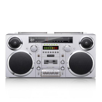 Enregistreur cassette portable rétro personnalisé avec radio FM/AM, lecteur USB/TF, Bluetooth, boombox pour la maison, les fêtes ou comme cadeau