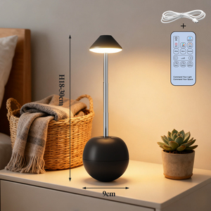 Lámpara de Mesa Moderna con Base de Plástico Amarillo Ecológico, Pantalla de Cristal en Forma de Cono, E26 LED, Cuello Flexible, Luz Blanca Cálida 3500K, Alimentación CA, Alto CRI - Product Image 2