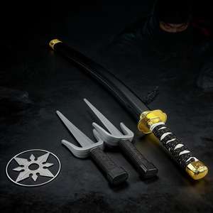Épée de samouraï, accessoire de cosplay, armes japonaises, ensemble de sabres en plastique avec katana, <span class=keywords><strong>kunai</strong></span>, <span class=keywords><strong>shuriken</strong></span> et accessoires de ninja - Product Image 1