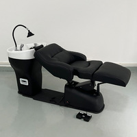 Fauteuil de lavage de luxe pour spa capillaire, inclinable et rotatif, avec circulation d'eau