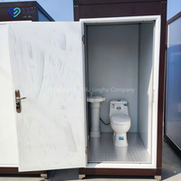 Toilettes mobiles préfabriquées en acier de style européen, à double cabine, pour extérieur, fabriquées sur mesure en Chine