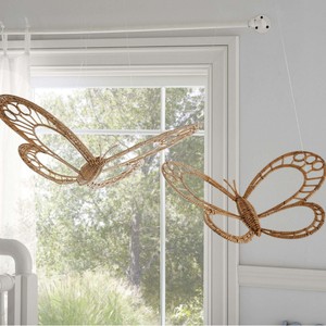 Handmade Bohemian Rattan Butterfly <b>Wall</b> Art Vertical Pattern Wicker Room Decoration Living Room <b>Wall</b> <b>Hanging</b> Decor Rope Format - Product Image 3