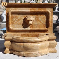 Fontaine à cascade artificielle en marbre avec statue de lion, pierre d'art, pour l'intérieur, décoration murale