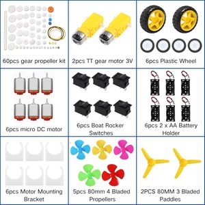 MELIFE DC Motors <b>Kit</b> 3V-12V 25000RPM With Gears Battery Holder For Hobby Robotics Boat <b>Models</b> - Product Image 2