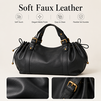 Sac bandoulière en cuir PU avec logo personnalisé, sac fourre-tout rétro bowling grande capacité, sac sous le bras pour femme, idéal pour le travail, le shopping et les voyages