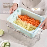 Multifunctionele Roestvrijstalen Dubbellaagse Groentewastafel Thuisgebruik Aardappelversnipperaar Rasp Fruitgroentegereedschap