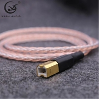 Kawat Aux Audio jalur Data XSSH DIY grosir 8 Core OCC + ekstensi OCC-AG 2.0 kabel USB Universal keluaran baru tipe a ke B untuk DAC