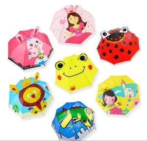 Fabricant de gros Logo personnalisé couleur princesse dessin animé animal pas cher bâton <span class=keywords><strong>fille</strong></span> <span class=keywords><strong>parapluie</strong></span> pour enfants - Product Image 1