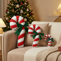 Jouets en peluche en forme de canne à sucre de Noël en gros, coussins de Noël à rayures colorées, animaux en peluche pour cadeaux d'enfants