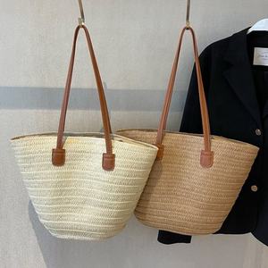 Bolsos de hombro casuales de gran capacidad para mujer, bolso tipo cubo para mujer, bolso de playa para vacaciones al aire libre, bolsos tote sencillos y modernos para mujer - Product Image 4