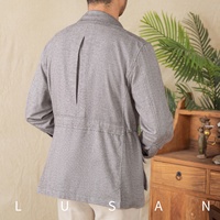 Veste de chasse pour homme en coton 100% fin, style rétro tendance, motif chevrons court, décontractée et respirante pour la saison hivernale