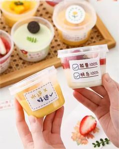 En stock – Pots à dessert en plastique PP de 280 ml et 220 ml avec couvercle et cuillère pour yaourt, crème glacée, gelée, pudding, gâteau au lait - Product Image 5