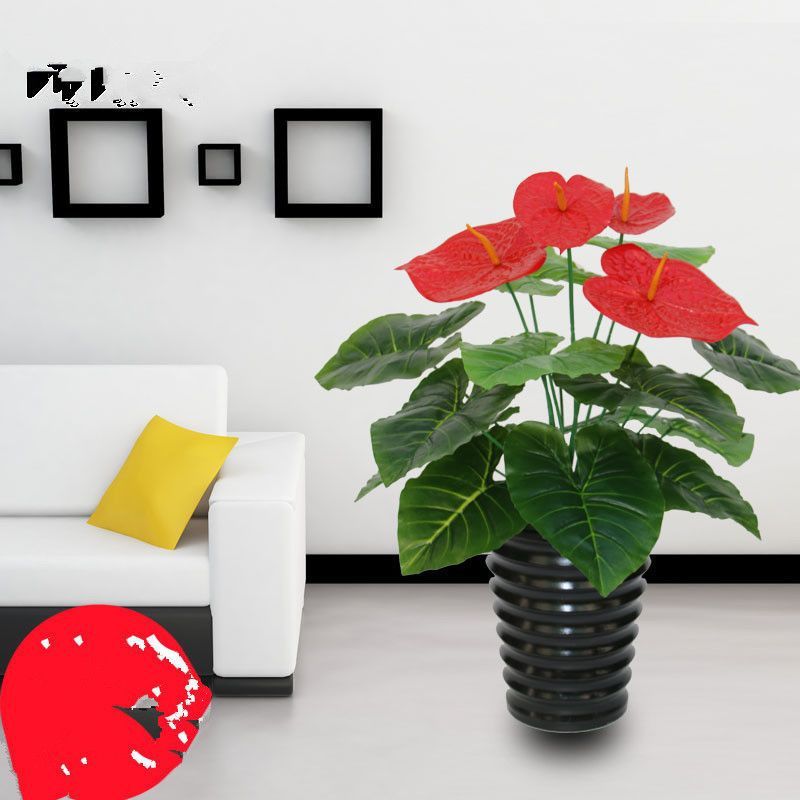 18 feuilles de palmier rouge-avec herbe incluse en cadeau