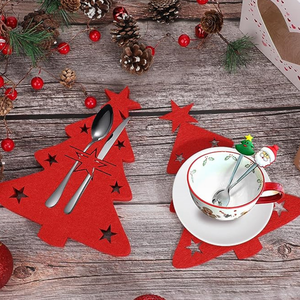 Cây Giáng Sinh Bạc Chủ Sở Hữu Tinh Tế Xmas Đảng Bàn Ăn Tối Trang Trí Độc Đáo Dao Kéo Dĩa Chủ Organizer - Product Image 3