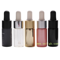 Flacon compte-gouttes en verre transparent brun TP-2-14 de 10 ml avec compte-gouttes en plastique et compte-gouttes en aluminium pour huile essentielle et sérum, soins personnels