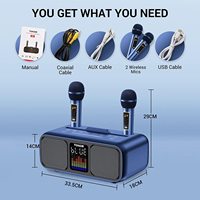 Haut-parleur de karaoké sans fil Bluetooth portable rechargeable TONOR K9 avec double microphone prend en charge la carte BT/AUX/USB/Type C/TF