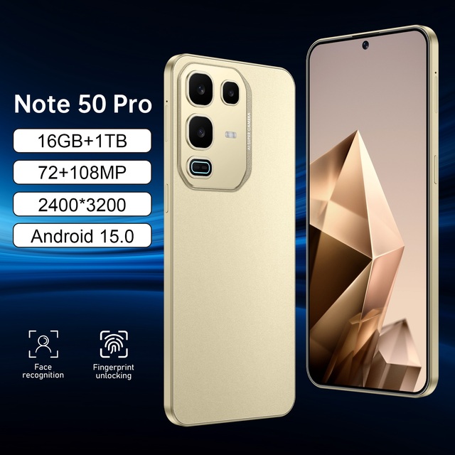 Note 50 Pro 16GB+1TB Large Storage Face Recognition 5G Smartphone With 7.3-inch Screen Deca Core CPU Dual SIM Card Mobile Phone
