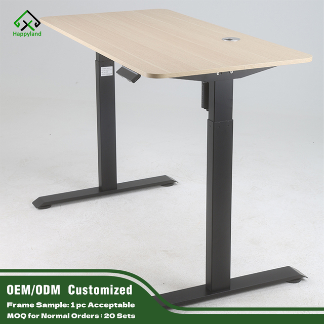 Electric Height Adjustable Standing Desk Double Crossbeam Single Motor Sit Stand Elevating Work Desk