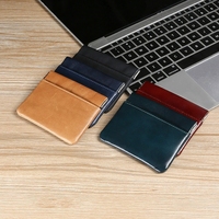 Porte-monnaie simple en cuir pleine fleur avec fentes, petit portefeuille unisexe portable en cuir pour la protection RFID (ODM/OEM)