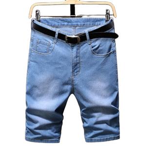 กางเกงยีนส์ขาสั้นผู้ชายแบบมีกระเป๋าลึก กางเกงยีนส์ขาสั้นทรงคลาสสิค ทรงตรง สไตล์ลำลองสำหรับฤดูร้อน ขายส่ง - Product Image 5