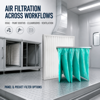 Filtre à panneaux G4 et filtre à sacs à efficacité moyenne, filtre à air HVAC lavable en non-tissé avec cadre de support