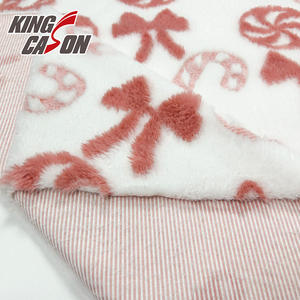 Tissu en <span class=keywords><strong>fausse</strong></span> <span class=keywords><strong>fourrure</strong></span> rose bonbon confortable en polyester moelleux unilatéral de qualité supérieure, best-seller Kingcason, pour couvertures - Product Image 2