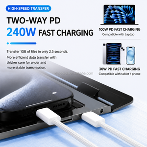 PD <span class=keywords><strong>สาย</strong></span>ดาต้าแบบถัก PD 240W USB C <span class=keywords><strong>สาย</strong></span><span class=keywords><strong>ชาร์จ</strong></span>เร็วชนิด C เป็น Type C สำหรับ iPhone 15 16 17pro สูงสุด - Product Image 3