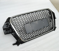 Parrilla Delantera Estilo Panal de Abeja, Material ABS, Estilo RSQ3, Marco Cromado PNB, Rejilla Negra para Audi Q3 SQ3 2013-2015 8U, Fácil Instalación