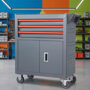 Armoire à outils <span class=keywords><strong>en</strong></span> métal colorée de 46 pouces avec 3/7/9/12 tiroirs, plan de travail <span class=keywords><strong>en</strong></span> <span class=keywords><strong>bois</strong></span> et 4 roulettes pour garages et ateliers - Product Image 1