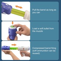 Jeu de tir à distance Eva Air Power d'extérieur en plastique pour enfants pistolet Popper à balle souple avec jouets ciblés