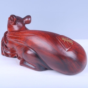 Rosewood carved <b>mouse</b> figurine - <b>Large</b> size - Chinese zodiac <b>mouse</b> handicraft - Home decor for living room - Artistic display it - Product Image 4