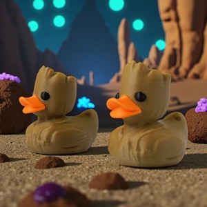 Vashine Jouets créatifs en forme de canard <span class=keywords><strong>Groot</strong></span> imprimés en 3D, décoration d'intérieur en PLA, collection de canards de dessin animé, matériau écologique, jouets amusants - Product Image 3