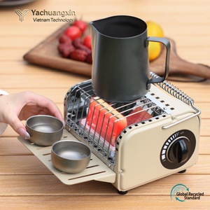 Calentador de Gas Portátil para Exteriores, Mini Estufa de Camping con Asa de Transporte, Color Beige - Product Image 3