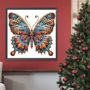 Ensemble de <span class=keywords><strong>peinture</strong></span> diamant 5D de forme irrégulière, 30x30cm, sans cadre, <span class=keywords><strong>motif</strong></span> papillon, décoration murale, 1 pièce - Product Image 6
