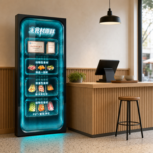 Refrigerador con Espejo Infinito LED, Refrigerador Personalizado con Espejo Infinito 3D para Exhibición de Alimentos - Product Image 1