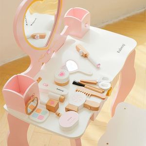 Jouets de salon de beauté réalistes pour bébés filles, kit mignon en bois, ensemble de maquillage pour tout-petits, jeu d'imitation - Product Image 6