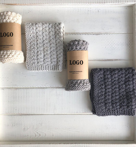Y-Z fibres naturelles <span class=keywords><strong>crochet</strong></span> à la <span class=keywords><strong>main</strong></span> végétalien torchon gant de toilette ensemble écologique recyclé coton tricoté torchon serviettes - Product Image 3