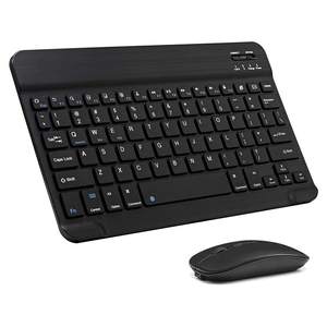 Souris et clavier portables USB rechargeables, clavier et souris Bluetooth fins pour téléphone portable et tablette, ABS - Product Image 1