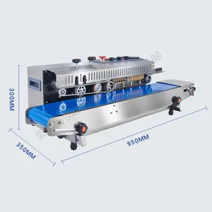 Vinica-1000 Solid ink coding continuous Band sealer Plastic bag foil sealing machine