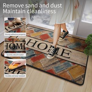 Abstract Geometric <b>Doormat</b> Rectangle Polyester Fiber Indoor Modern Design Washable Stain Resistant - Product Image 2
