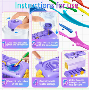Multifunctional <b>Brush</b> Cleaning Device, Graffiti Paint Mixing Tray, Portable Cycle <b>Brush</b> Washer and Storage Wash <b>Bottle</b> - Product Image 4