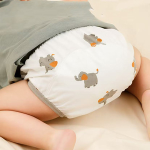 Pantalones de entrenamiento reutilizables de algodón de muselina absorbente lavable para bebés, ropa interior impermeable para pañales, pantalones de aprendizaje para niños pequeños - Product Image 2