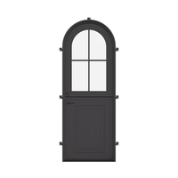 Porte d'entrée commerciale moderne en acier et verre, cadre en métal noir, porte extérieure, fabricant OEM