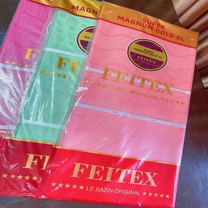 Bazin Riche Super <span class=keywords><strong>Magnum</strong></span> or coton Original Damask Shadda guinée brocart Tissu de haute qualité Tissu Africain prix de fabrication - Product Image 6