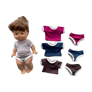 更便宜的婴儿娃娃t恤短裤套装泽西棉两件套女童娃娃婴儿玩具娃娃配件