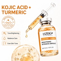 Ampoule éclaircissante au curcuma et à l'acide kojique 30 ml en gros, fabricant OEM sous marque privée, correcteur de taches brunes
