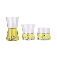 Gobelet en verre Iceberg au design moderne en forme d'entonnoir, mince, durable et réutilisable pour café, jus, bière, whisky - Vente en gros